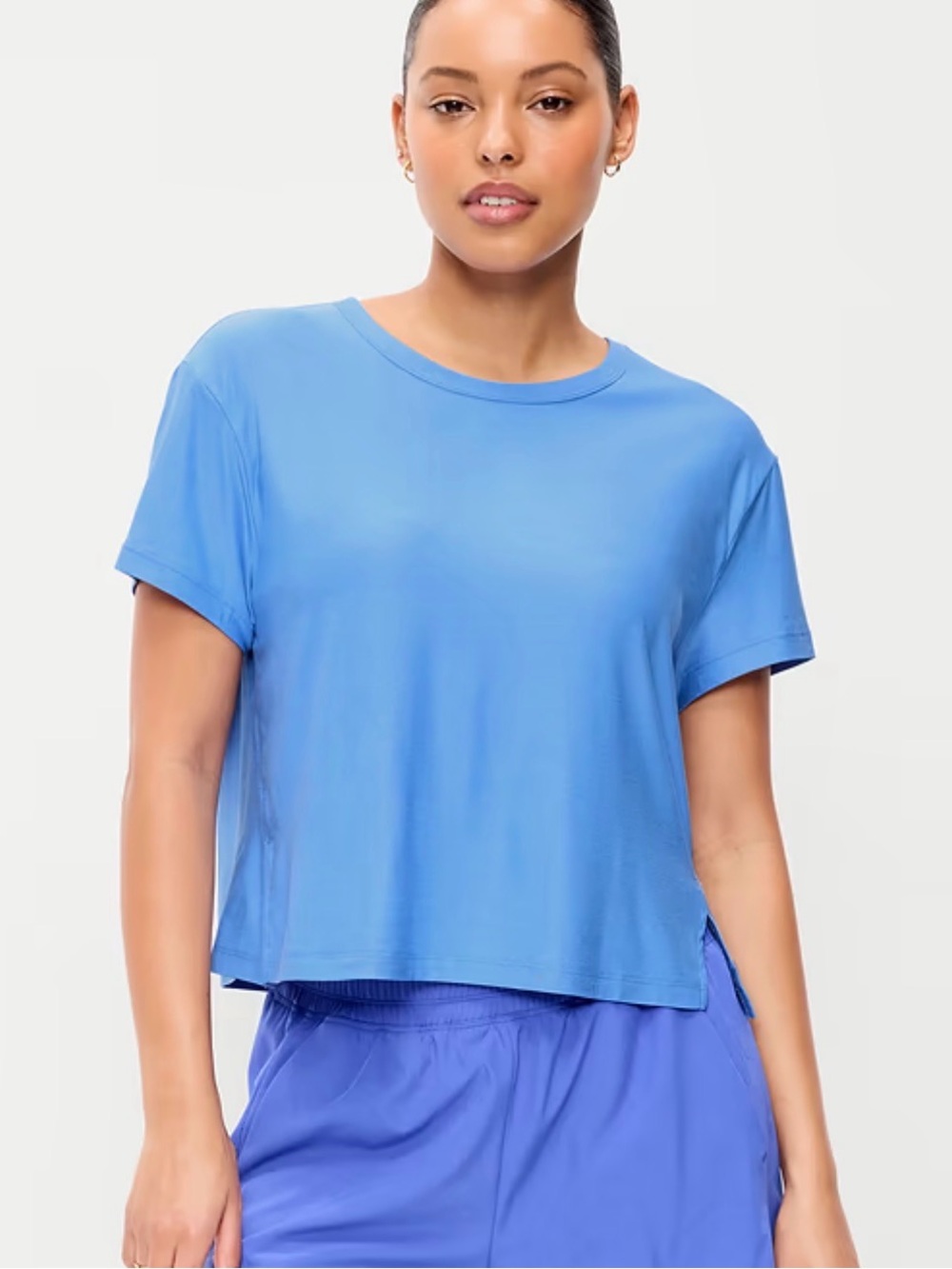 Old Navy Active Cloudmotion Go-Dry M-TALL Blue Cloisonné Boxy Shirt Gym Running